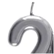 swieczka na tort cyfra 20 srebrna santex 9 cm