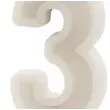 swieczka na tort cyfra 3 bezowy partydeco 10 cm