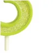 swieczka na tort cyfra 3 brokat zielona guirca 4 cm
