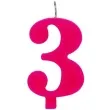 swieczka na tort cyfra 3 iskrzaca fuksja givi 9 5 cm