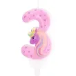swieczka na tort cyfra 3 jednorozec teczowy partypal 8 2 cm