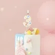 swieczka na tort cyfra 3 konfetti bialy partydeco 10 cm