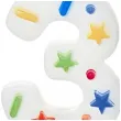 swieczka na tort cyfra 3 konfetti bialy partydeco 10 cm