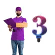 swieczka na tort cyfra 3 kosmos ombre godan 8 cm