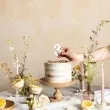 swieczka na tort cyfra 3 platki kwiatow bialy partydeco 8 cm