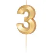 swieczka na tort cyfra 3 pryzmatyczna zloty partypal 6 5 cm