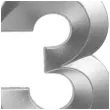 swieczka na tort cyfra 3 srebrna jix 12 cm