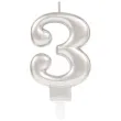swieczka na tort cyfra 3 srebrny amscan 9 3 cm