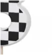 swieczka na tort cyfra 3 szachownica partydeco 5 5 cm