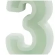 swieczka na tort cyfra 3 zielony partydeco 10 cm