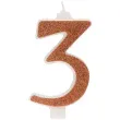 swieczka na tort cyfra 3 zlota brokatowa dekora