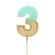 swieczka na tort cyfra 3 zloto niebieska folat 5 cm