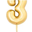 swieczka na tort cyfra 3 zloty metalik givi 8 cm