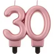 swieczka na tort cyfra 30 beauty and charm rozowo zlota godan 8 cm