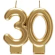 swieczka na tort cyfra 30 zlota santex 9 cm