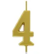 swieczka na tort cyfra 4 beauty charm piker zloty godan 9 5 cm