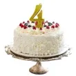 swieczka na tort cyfra 4 brokatowa zlota jix 12 cm