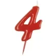 swieczka na tort cyfra 4 czerwona dekora 5 5 cm