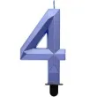 swieczka na tort cyfra 4 diament niebieska godan 7 6 cm