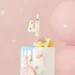 swieczka na tort cyfra 4 konfetti bialy partydeco 10 cm