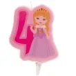 swieczka na tort cyfra 4 ksiezniczka rozowa dekora