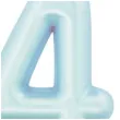 swieczka na tort cyfra 4 niebieski perlowy givi 9 cm