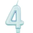 swieczka na tort cyfra 4 niebieski perlowy givi 9 cm
