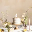 swieczka na tort cyfra 4 platki kwiatow bialy partydeco 8 cm