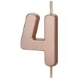 swieczka na tort cyfra 4 rose gold partydeco 9 cm