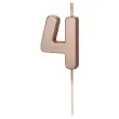 swieczka na tort cyfra 4 rose gold partydeco 9 cm