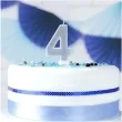 swieczka na tort cyfra 4 srebrna brokatowa partydeco 7 cm