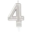 swieczka na tort cyfra 4 srebrny amscan 9 3 cm