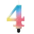 swieczka na tort cyfra 4 teczowa godan 8 cm