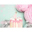 swieczka na tort cyfra 4 w koronie rozowa jasna partydeco 9 5 cm