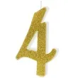 swieczka na tort cyfra 4 zlota partydeco 1 szt
