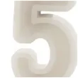 swieczka na tort cyfra 5 bezowy partydeco 10 cm