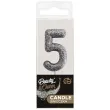 swieczka na tort cyfra 5 brokat piker czarny godan 11 5 cm