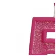 swieczka na tort cyfra 5 brokat rozowa guirca 4 cm