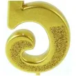 swieczka na tort cyfra 5 brokatowa zlota jix 12 cm