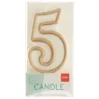 swieczka na tort cyfra 5 chique gold folat 9 cm