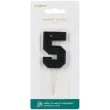 swieczka na tort cyfra 5 czarny partydeco 6 cm