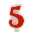 swieczka na tort cyfra 5 czerwona tamipol 7 5 cm