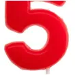 swieczka na tort cyfra 5 glober czerwona dekora 5 5 cm