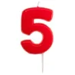 swieczka na tort cyfra 5 glober czerwona dekora 5 5 cm