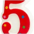 swieczka na tort cyfra 5 gwiazdki czerwona partypal 8 cm