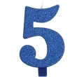 swieczka na tort cyfra 5 niebieska brokatowa givi 9 5 cm