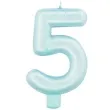 swieczka na tort cyfra 5 niebieski perlowy givi 9 cm