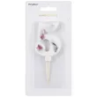 swieczka na tort cyfra 5 platki kwiatow bialy partydeco 8 cm