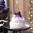 swieczka na tort cyfra 5 rose gold partydeco 9 cm