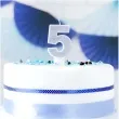swieczka na tort cyfra 5 srebrna brokatowa partydeco 7 cm